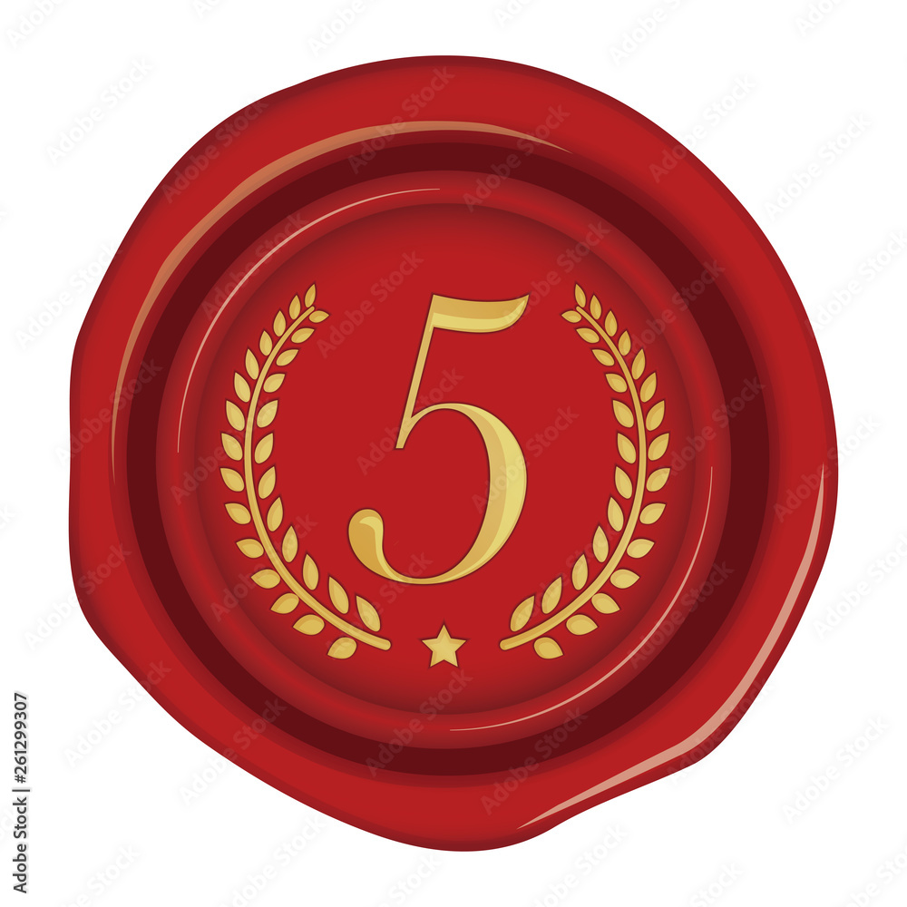Sealing wax ,stamp illustration / number, ranking (5th place) Sealing wax ,stamp illustration / number, ranking (5th place)