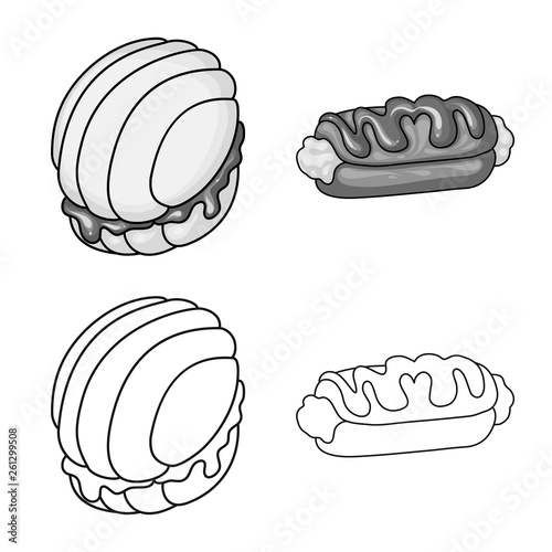 Vector illustration of confectionery and culinary logo. Set of confectionery and product stock symbol for web.