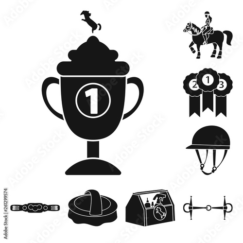 Vector design of sport and competition sign. Collection of sport and equestrian vector icon for stock.