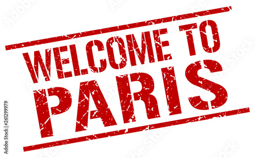 welcome to Paris stamp
