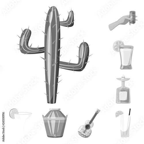 Isolated object of fajita and fiesta icon. Set of fajita and celebration stock vector illustration.