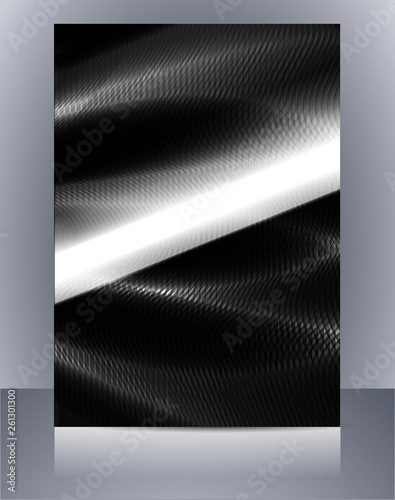 Abstract glossy wavy lines minimal concept background. Vertical A4 page size brochure & flyer cover template.
