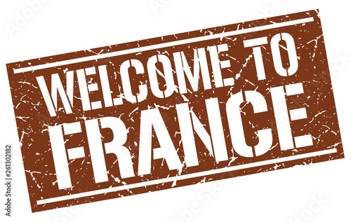 welcome to France stamp