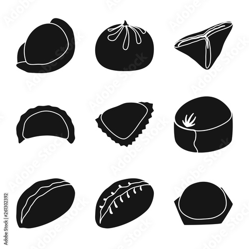 Vector illustration of cuisine  and appetizer symbol. Set of cuisine  and food  vector icon for stock.