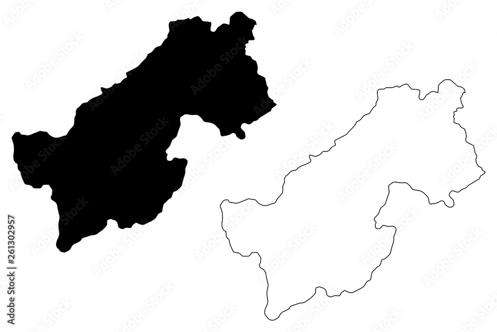 Obraz premium Paktia Province (Islamic Republic of Afghanistan, Provinces of Afghanistan) map vector illustration, scribble sketch Paktia map