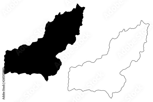 Panjshir Province  Islamic Republic of Afghanistan  Provinces of Afghanistan  map vector illustration  scribble sketch Panjsher map