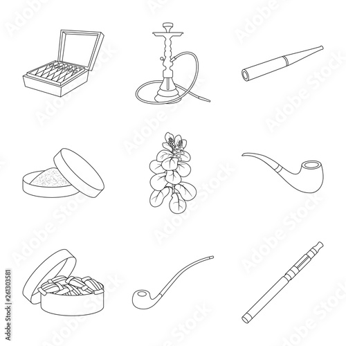 Vector design of health and nicotine logo. Set of health and statistics stock vector illustration.