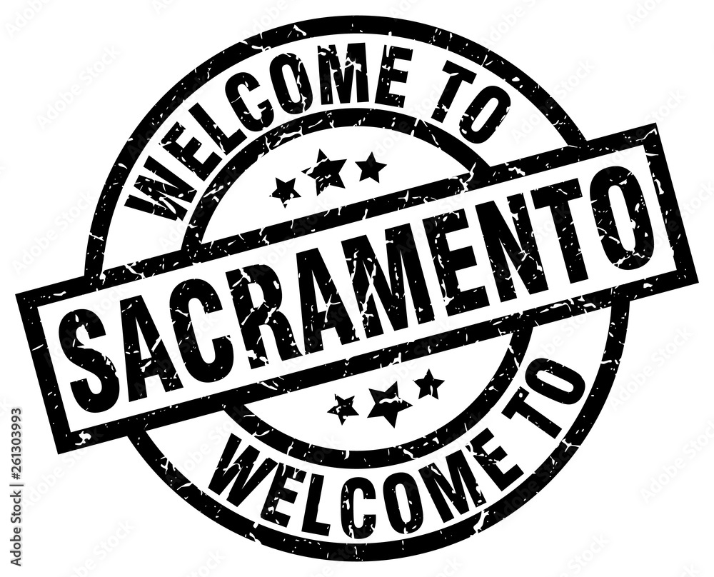 welcome to Sacramento black stamp welcome to Sacramento black stamp