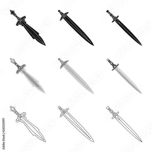 Isolated object of game  and armor  icon. Collection of game  and blade  vector icon for stock.