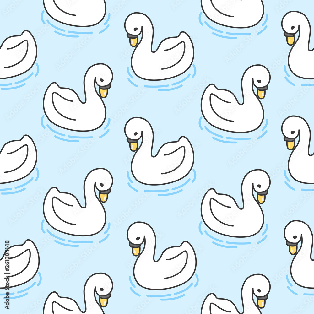 Swan Seamless Pattern Background