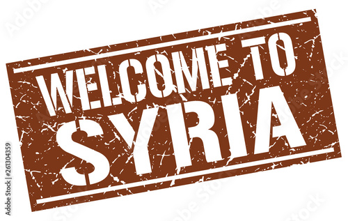 welcome to Syria stamp