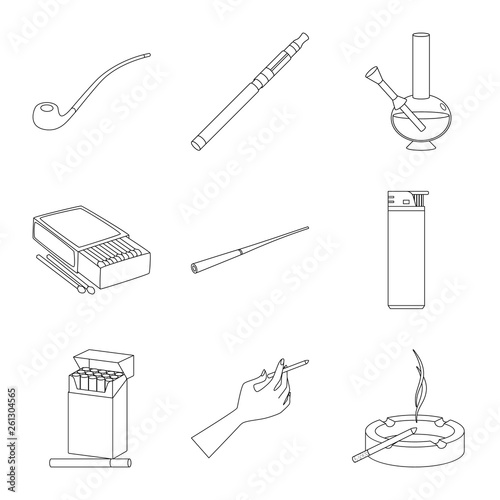 Vector illustration of health and nicotine icon. Set of health and statistics stock vector illustration.