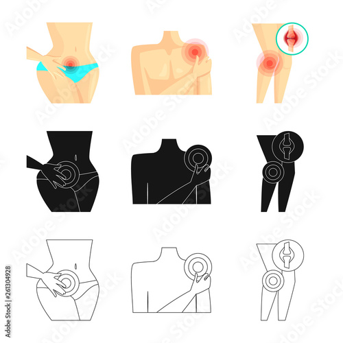 Isolated object of hospital and rendering symbol. Set of hospital and help vector icon for stock.