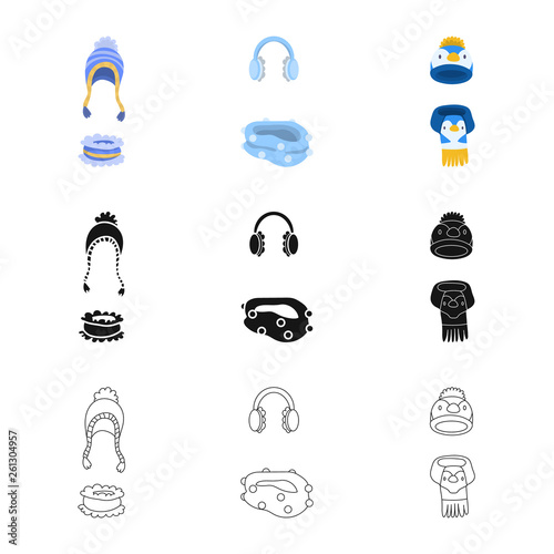 Isolated object of clothes  and texture icon. Set of clothes  and weather  stock symbol for web.