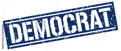 democrat square grunge stamp