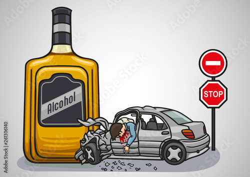 A drunk driver risks to get into a car accident and die.