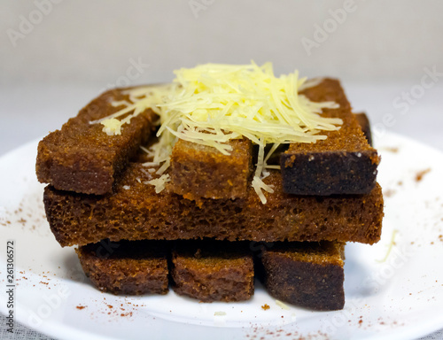 Εκτύπωση καμβά well-done crispy croutons with cheese