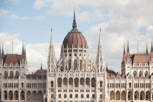 the Hungarian Parliament building viewed from Buda side of the Danube River