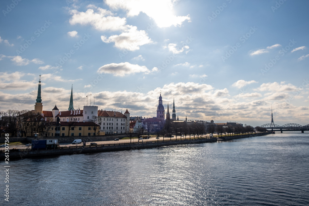 Skyline of Riga, Latvia during a summers day 
