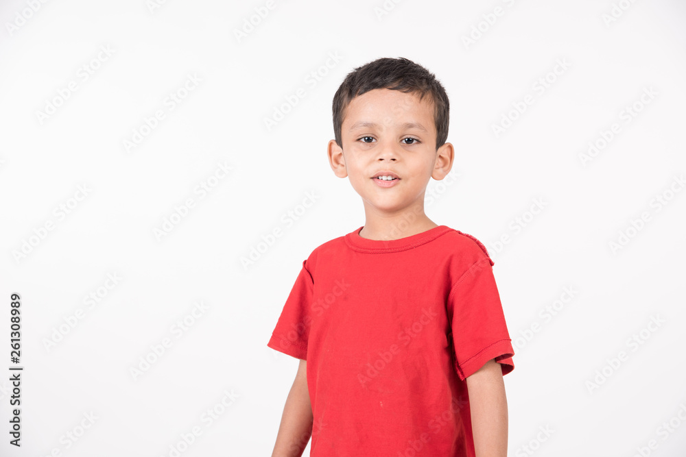 Arab child standing on white background Arab child standing on white background