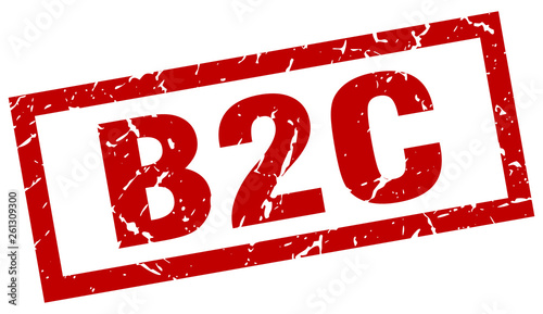 square grunge red b2c stamp