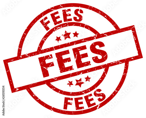 fees round red grunge stamp