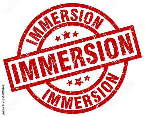 immersion round red grunge stamp