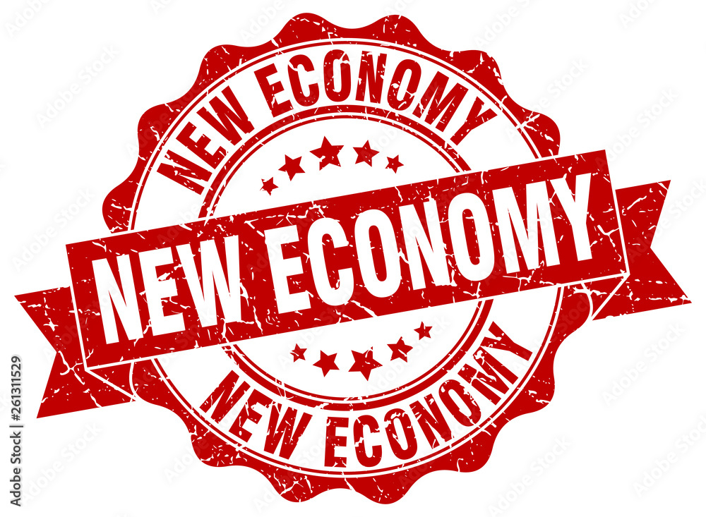 Fototapeta premium new economy stamp. sign. seal