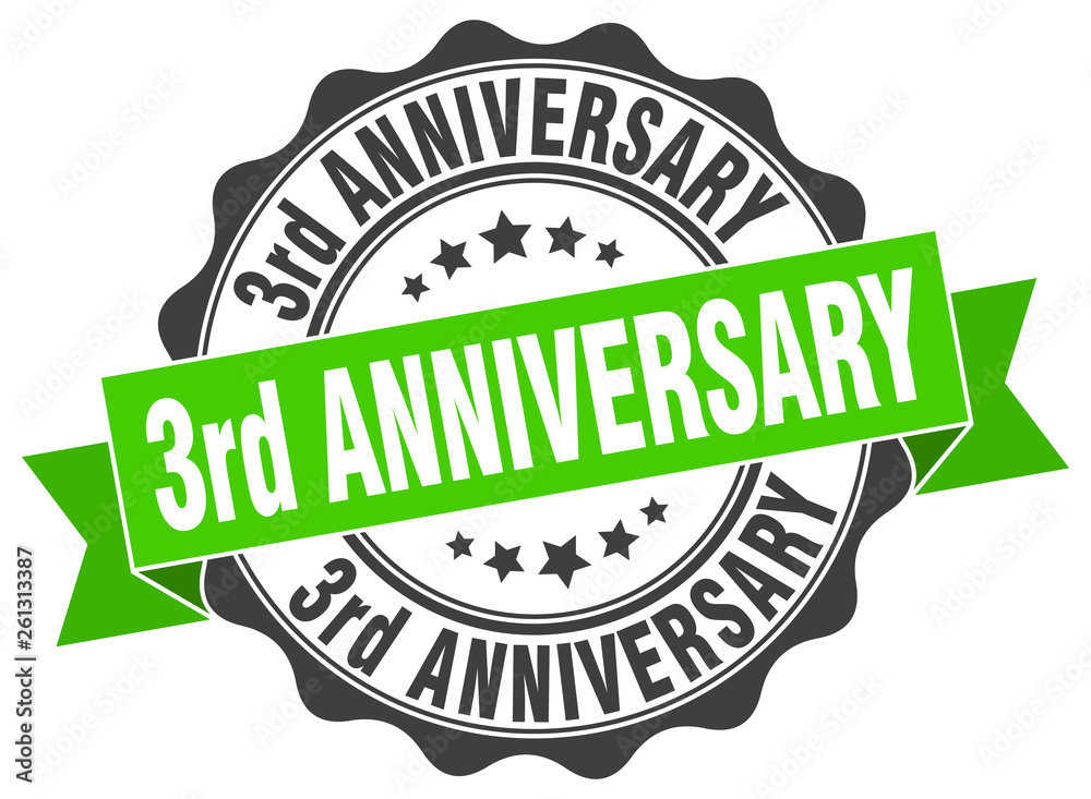 3rd anniversary stamp. sign. seal 3rd anniversary stamp. sign. seal