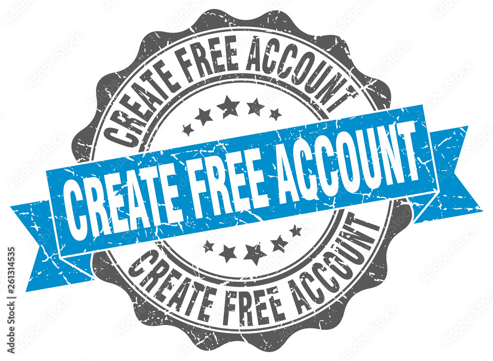 Obraz premium create free account stamp. sign. seal