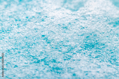 The structure of the bubbles of foam from shampoo or cleaning agent