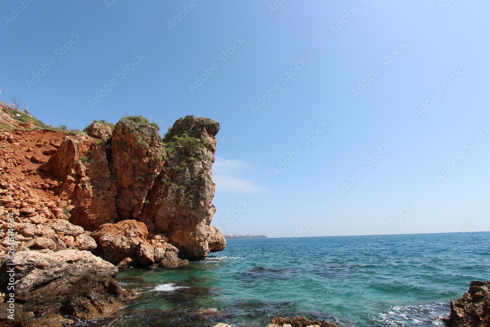 photo sea stones background summer vacation trip