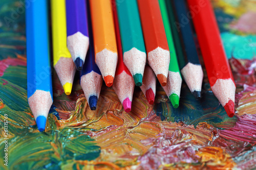 colorful pencils for drawing and creativity