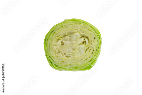 Green young fresh cabbage isolated on white background © IKvyatkovskaya