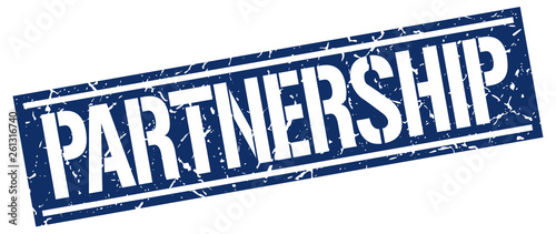 partnership square grunge stamp