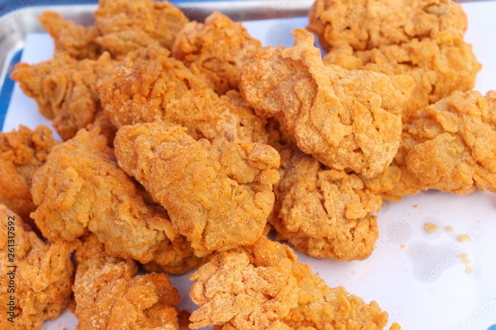 Fried chicken is delicious in street food Fried chicken is delicious in street food