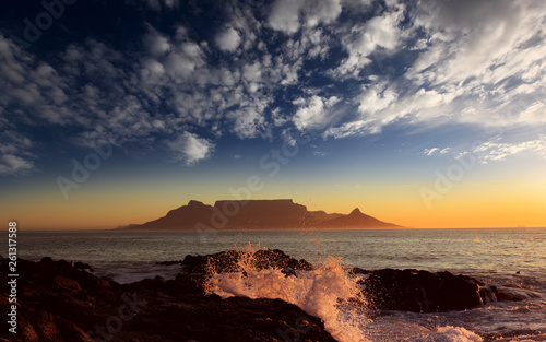 Table Mountain with clouds  Cape Town  South Africa