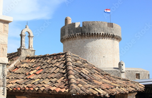 Dubrovnik Croatia, May 24 2018: Old town fort Minceta