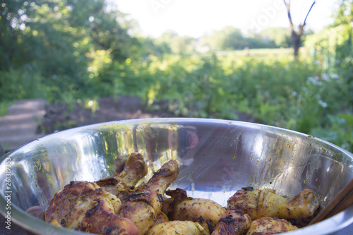 Chicken meat barbecue prepared grilled on bbq grill photo