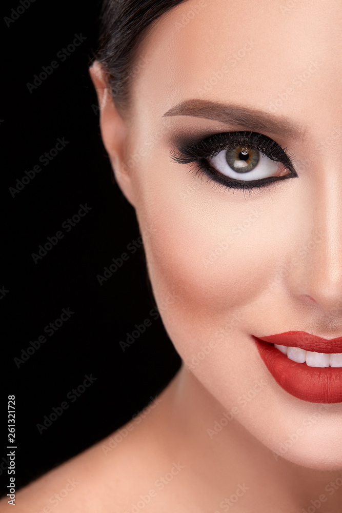 Pretty girl at black background Pretty girl at black background