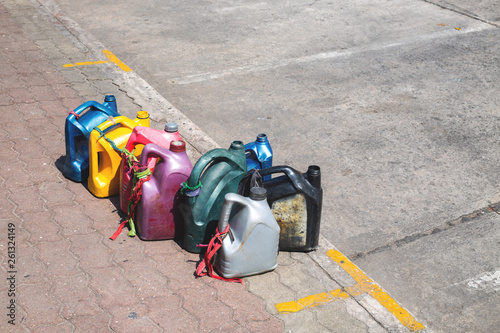 gas canisters on the streets of Thailand
