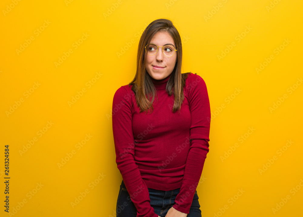 Young intellectual woman thinking about an idea Young intellectual woman thinking about an idea