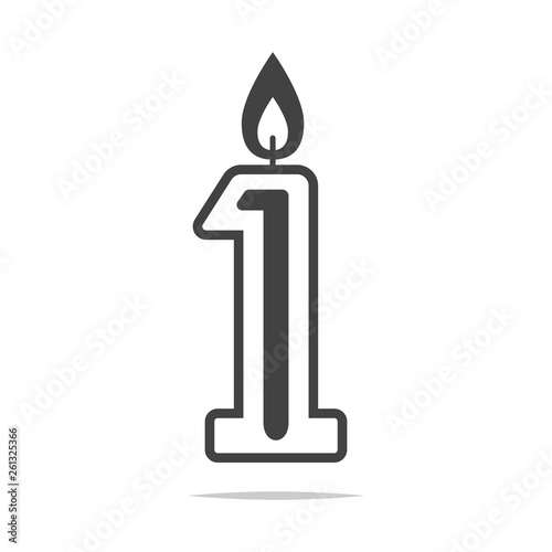 Number 1 first candle icon