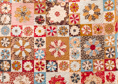 Retro style handmade patchwork blanket