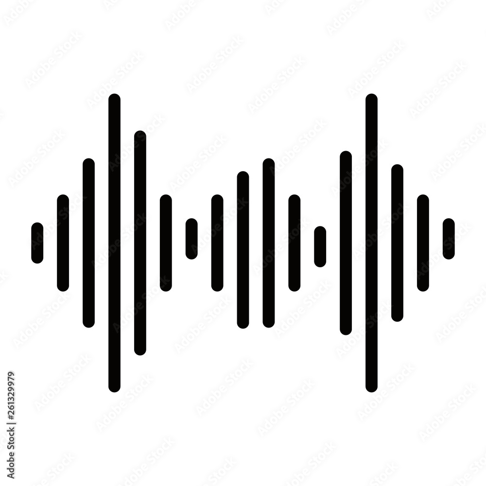 Sound wave icon vector simple isolated on white background Sound wave icon vector simple isolated on white background