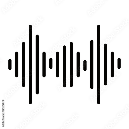 Sound wave icon vector simple isolated on white background