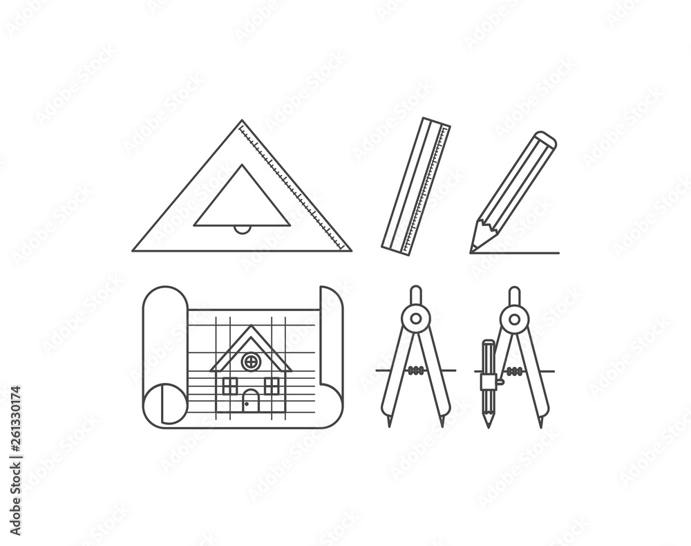Fototapeta premium construction tools set items