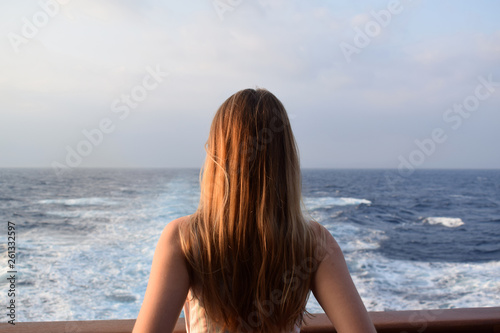 young woman in the sea