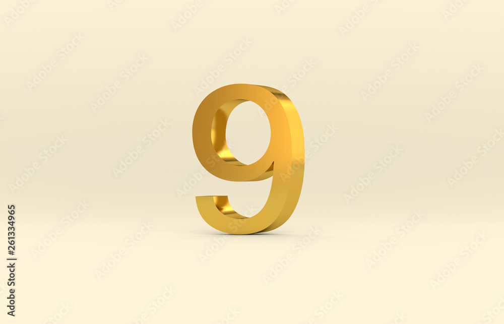Abstract luxury 3d number 9. Gold texture, 3d render. Abstract luxury 3d number 9. Gold texture, 3d render.