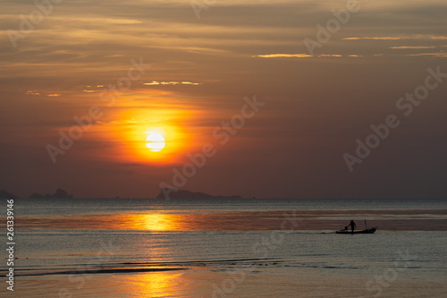 Fiery Orange Beach Sunset